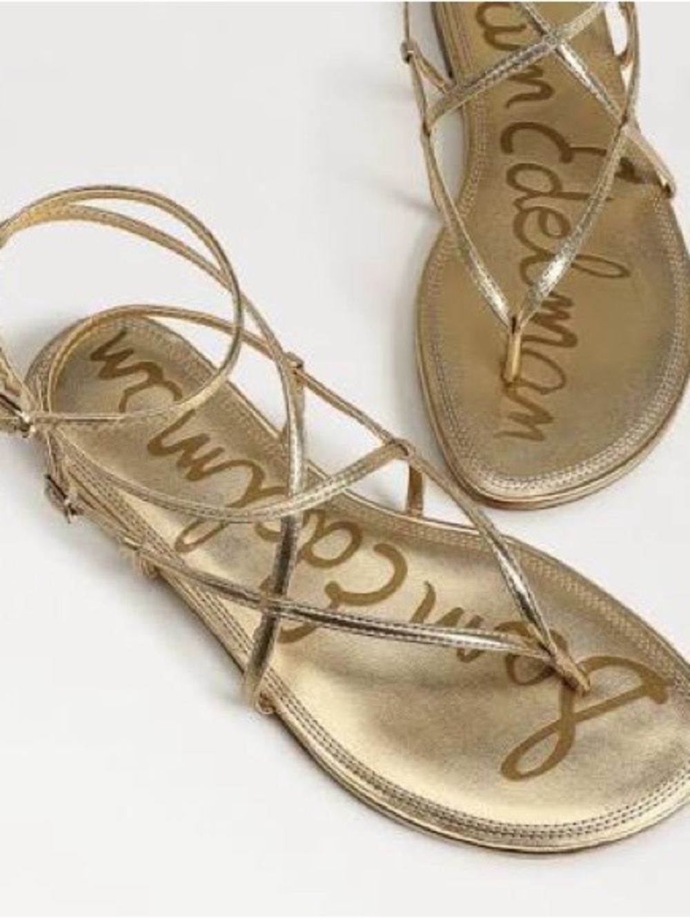 Sam Edelman Metallic Gold Strappy Women's Sandals